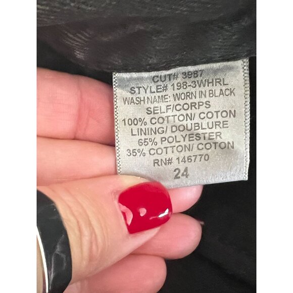 RE/DONE Black Distressed High-Rise Straight Jeans - Size 24 - Picture 3 of 9